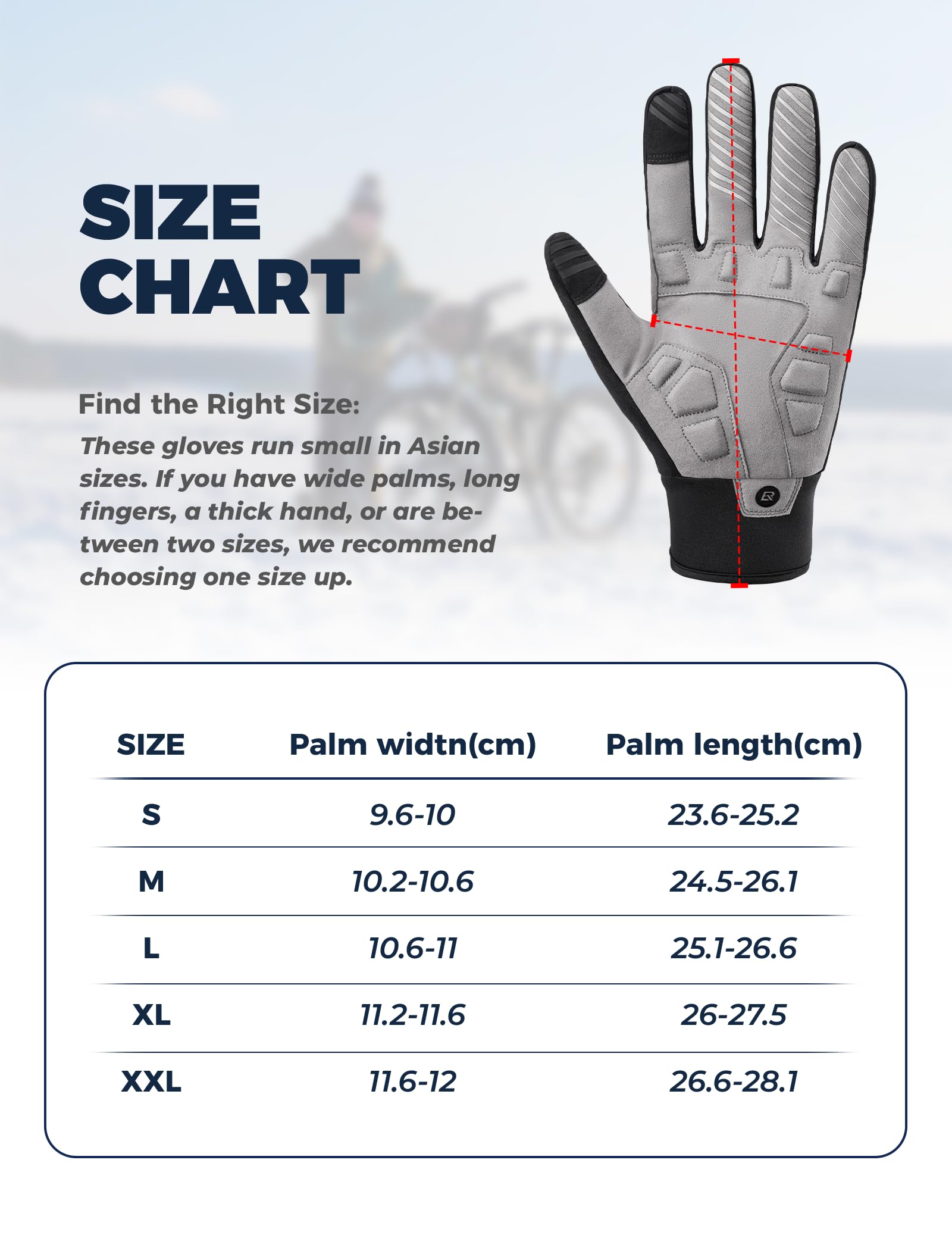ROCKBROS Gants Thermiques d'hiver pour Homme et Femme, Gants Vélo Écran Tactile pour Course, Cyclisme, Escalade, Randonnée, Ski, Activités de Plein Air Noir S-XXL
