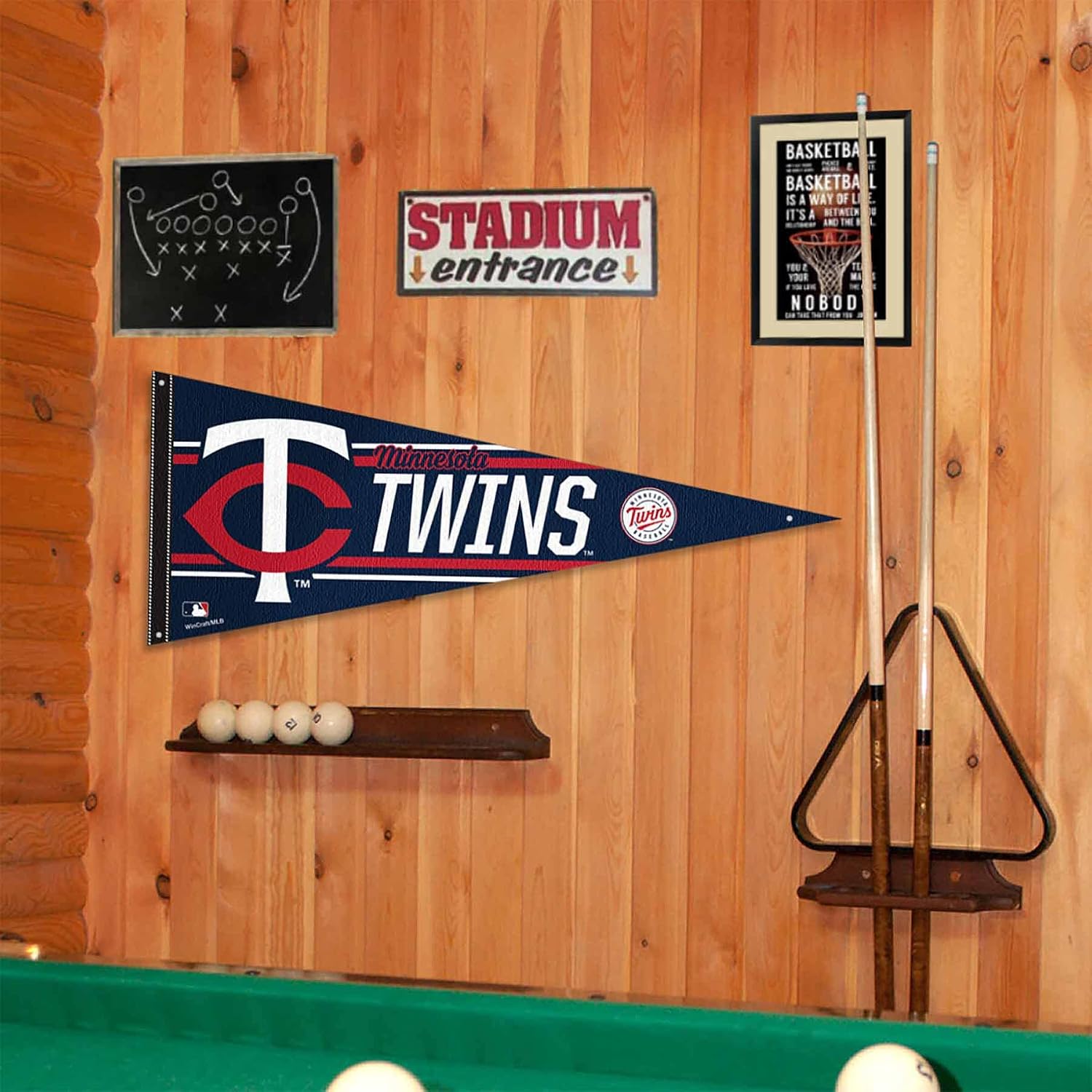 WinCraft Minnesota Twins Pennant Banner and Wall Tack Pads