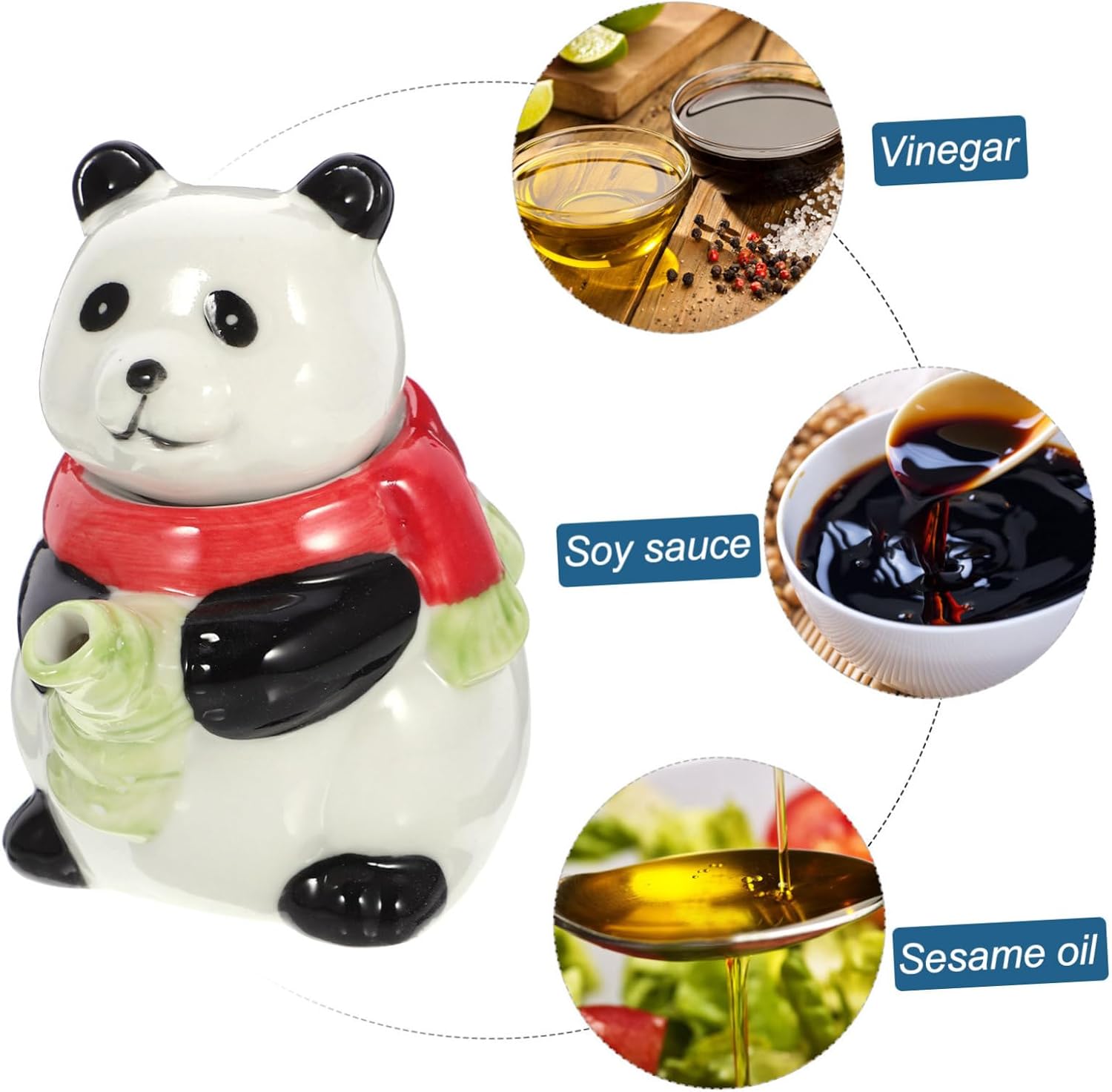 Olive Oil Dispenser Bottle Ceramic Sauce Dispenser Soy Sauce Sprayer for Kitchen Restaurant Random Style
