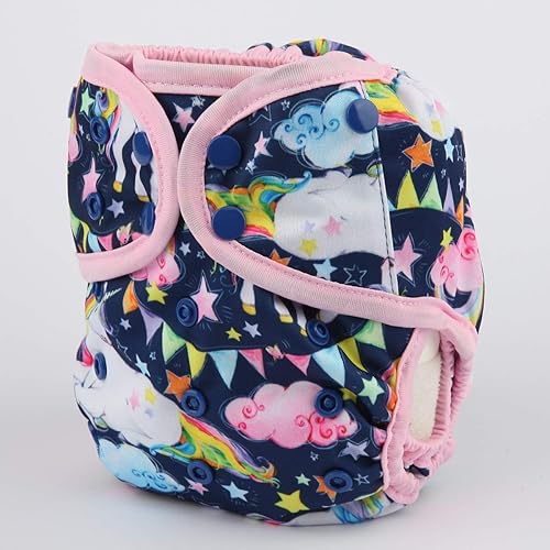 Miniatura 2 de Sigzagor Pañal para bebé, talla única, 8 libras a 36 libras, para niñas (caballo sueno)