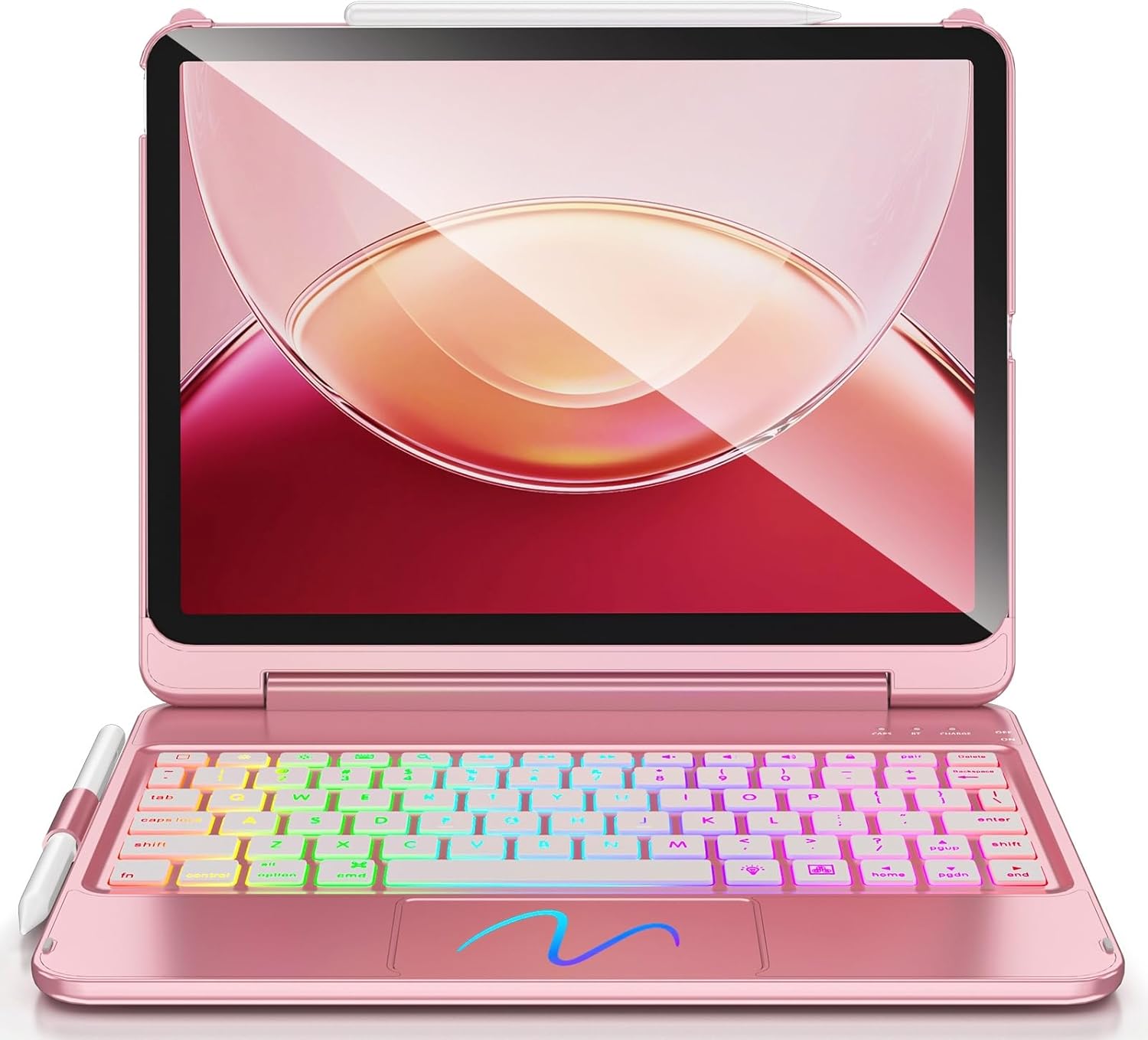 FUWANG Touch for iPad Air 11 inch & Air 5th 4th Generation Case with Keyboard - Only Support 180 Flip Backlit Keyboard with Multi-Touch Trackpad for iPad Air 11 inch M3 M2/Air 5 Air 4th Gen