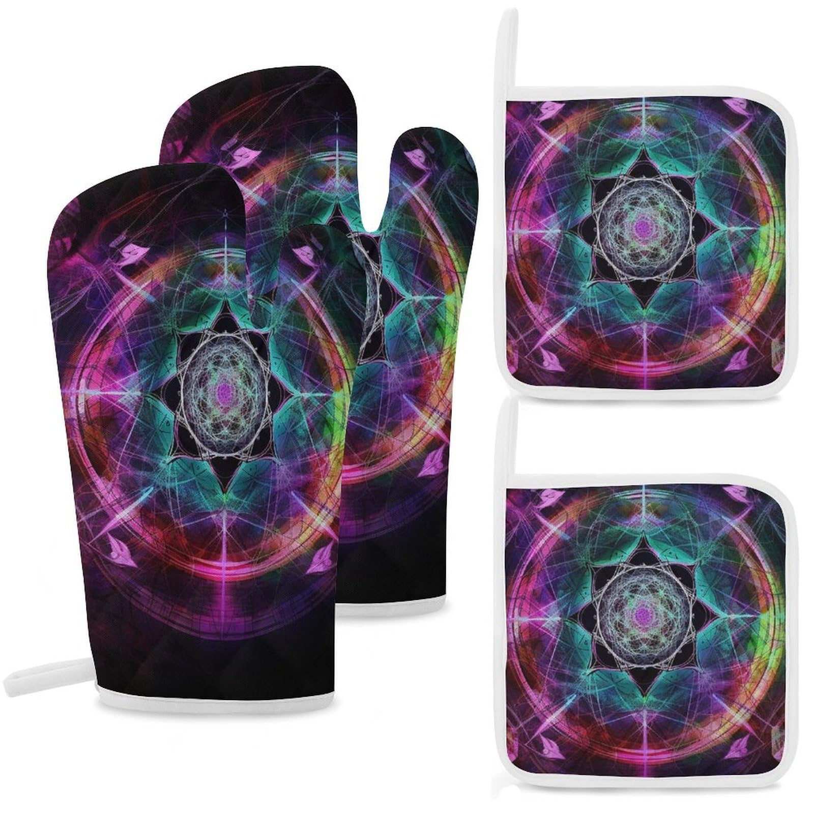 Maniques de cuisine anti-brûlure imperméables | Protection thermique lot de 4