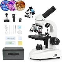 LaMulaMaster 100X-2000X Biological Microscope for Kids Students Adults - Dual LED, Metal Body, Phone Adapter, Complete Homeschool Lab Kit