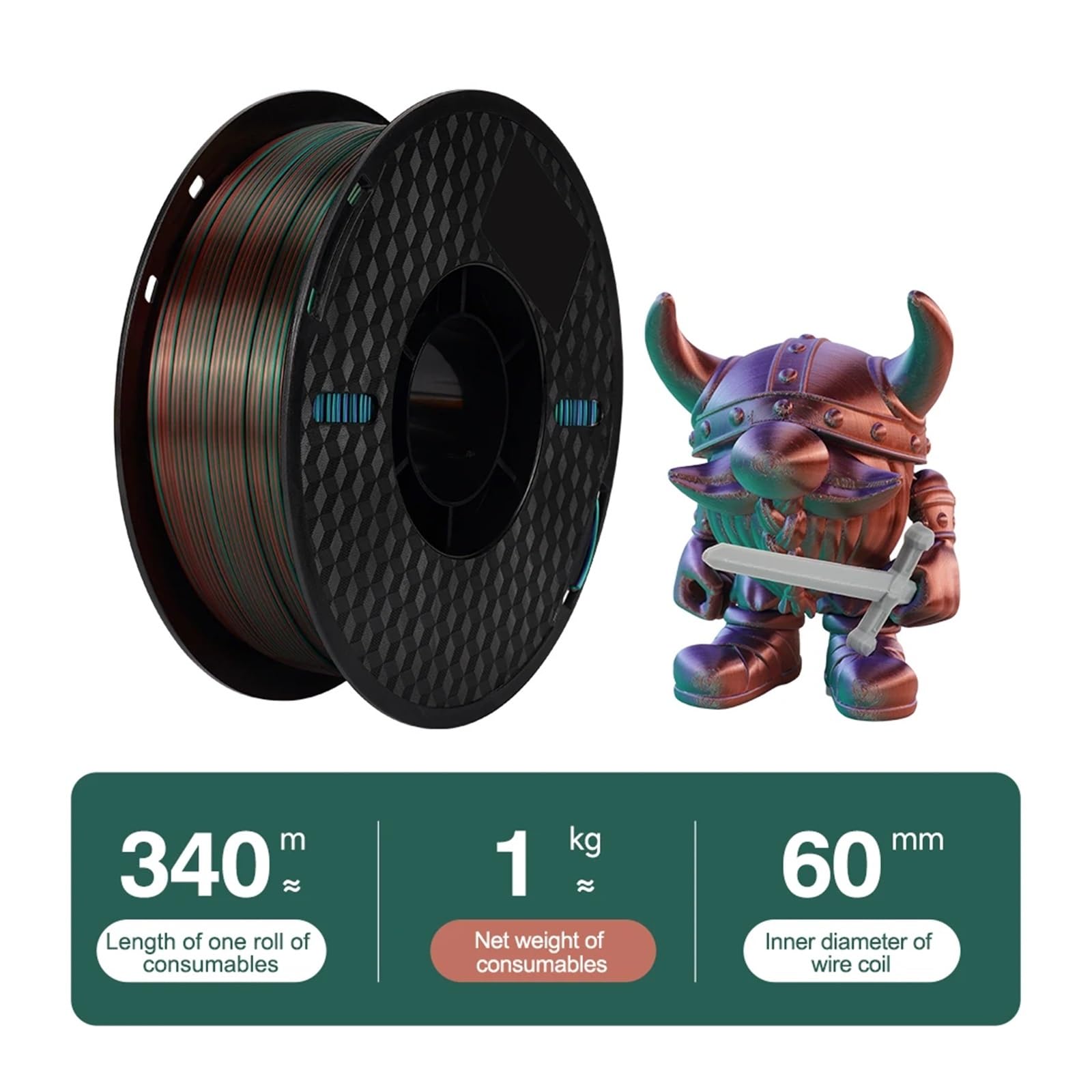 Filament do drukarki 3D Drukarka 3D Jedwabny filament PLA 1 kg 1,75 mm Kolorowe filamenty do materiałów drukarskich 3D (kolor: czerwony niebieski zielony)