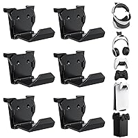 Vista 1 de KUNSLUCK 6 Pack Controller Wall Mount Universal Game Controller Holder for PS5, Xbox, Switch Adhesive or Screw Installation Headset & Controller