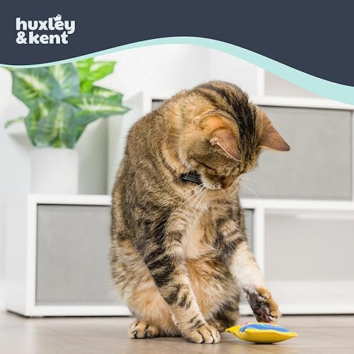 Miniatura 3 de Huxley & Kent Juguete de peluche para gatos, juguete interactivo de hierba gatera para gatos y gatitos, suave con arrugas y hierba gatera, divertido