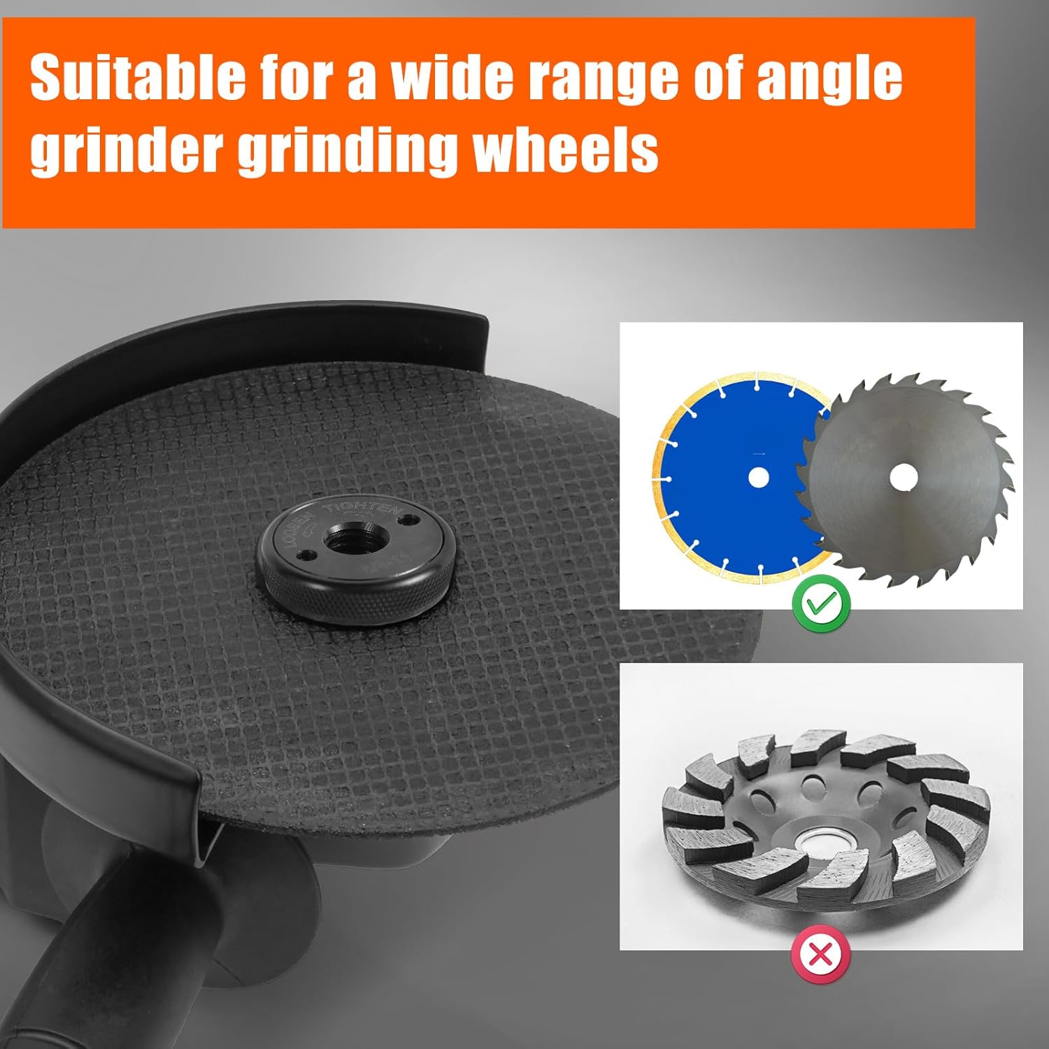5/8-11 Thread Angle Grinder Flange Lock Nut, Metal Quick Release Locking Nut Replacement for 4.5" and 5" Angle Grinders Accessories, No Wrench Required