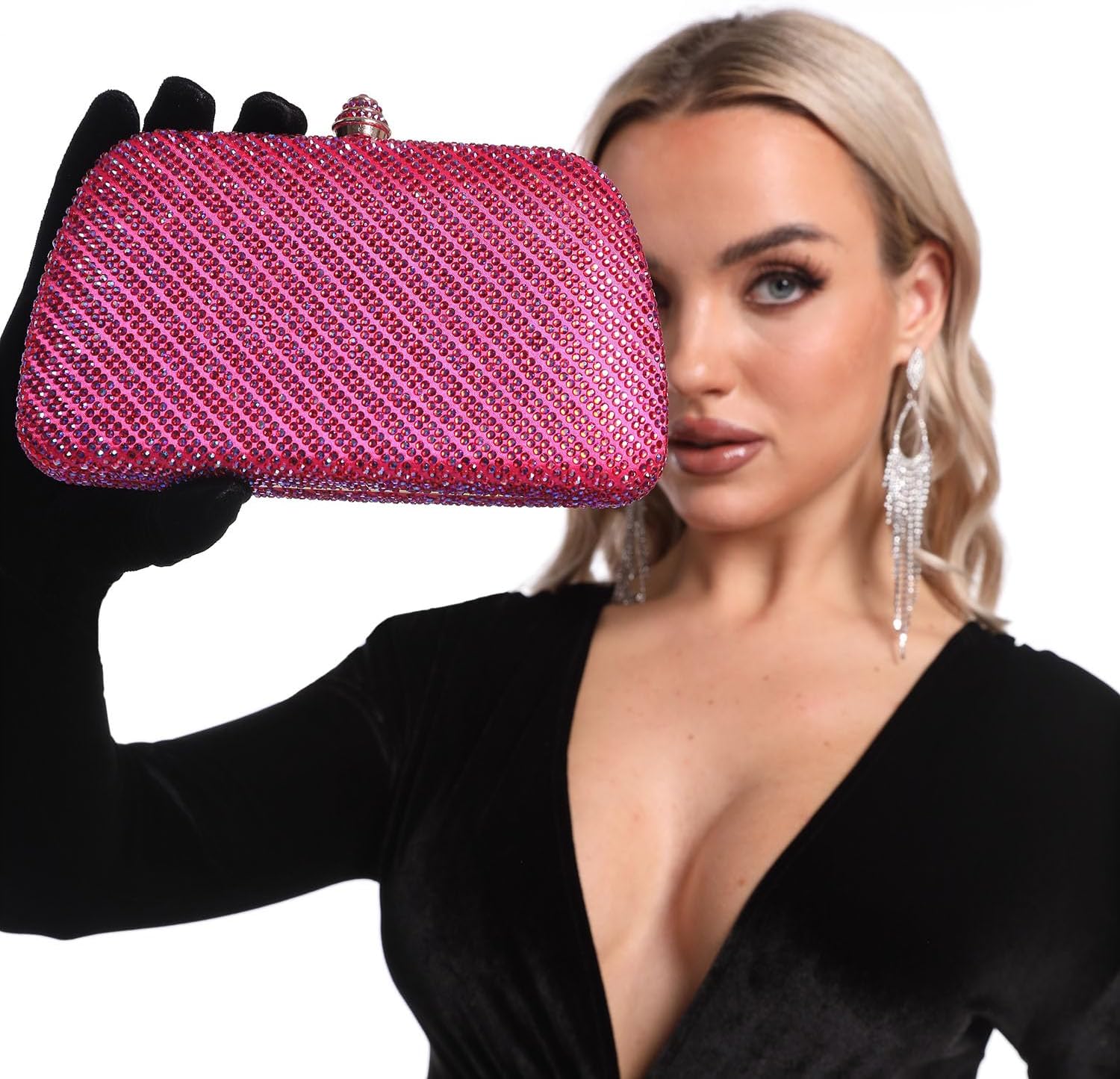 Boutique De FGG Mini Rhinestone Clutch Purses for Women Formal,Wedding Dressy Evening Bags and Clutches,Crystal Clutch Bag - Image 9