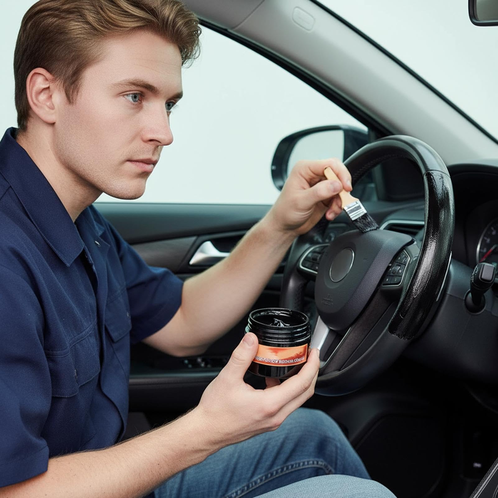 Ripristinatore del Volante - Pasta per la Manutenzione e Il Restauro degli Autoveicoli | Riparazione dei per Il Volante in Pelle | per Finiture Sedile Console Centrale Porta