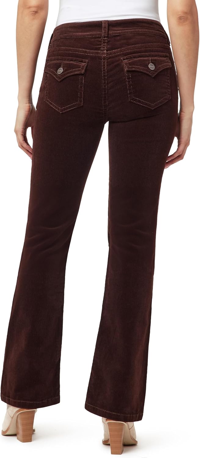 WallFlower Womens Feisty Curvy Low Rise Slim Flare Corduroy Juniors Pants - Image 2