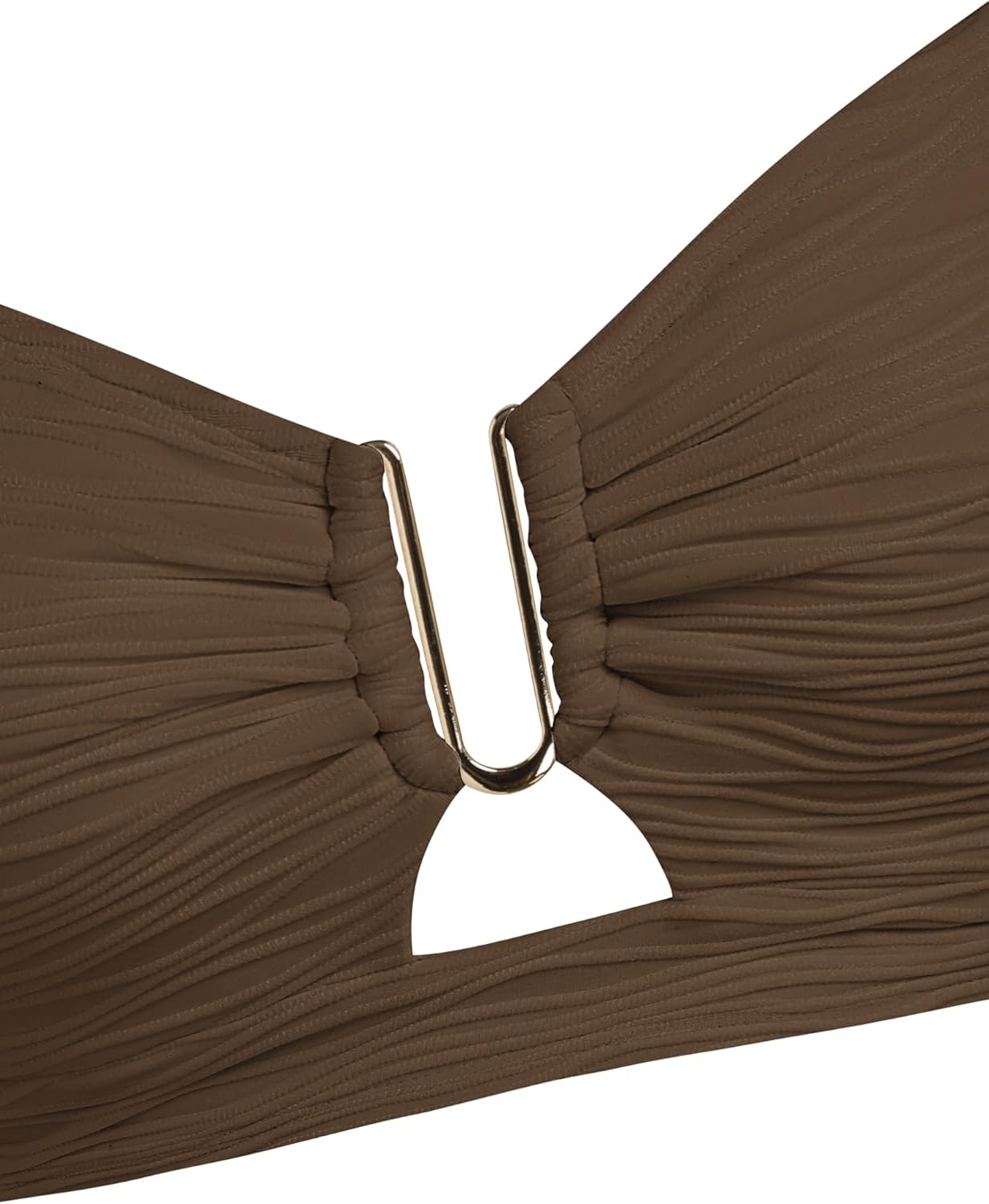 ZAFUL Women U-Wired Bikini Top Only- Ruched Cut Out Back-Cross Adjustable Straps Bathing Suit Top Only for Large Bust - Image 3