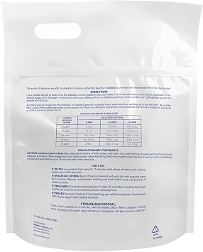 Robelle 4-Pounds Premium Chlorine Stabilizer and Conditioner, Concentrated Cyanuric Acid for Pools, Pool Stabilizer, Helps Chlorine Last Longer