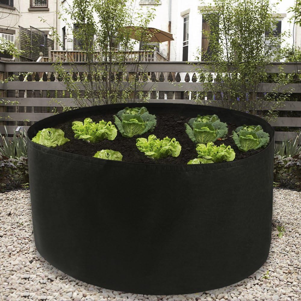 Round Plant Grow Bag, Large Fabric Aeration Pots Container, Raised Bed Bag for Herb Flower Vegetable (150 Gallon)
