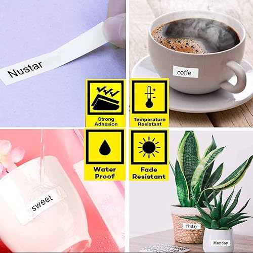 Miniatura 5 de Paquete de 6 cintas de repuesto para rotuladora Brother P Touch, cinta TZe Tz de 0.472 in 0.47 laminada blancatransparenterojoamarilloazulverde Uso