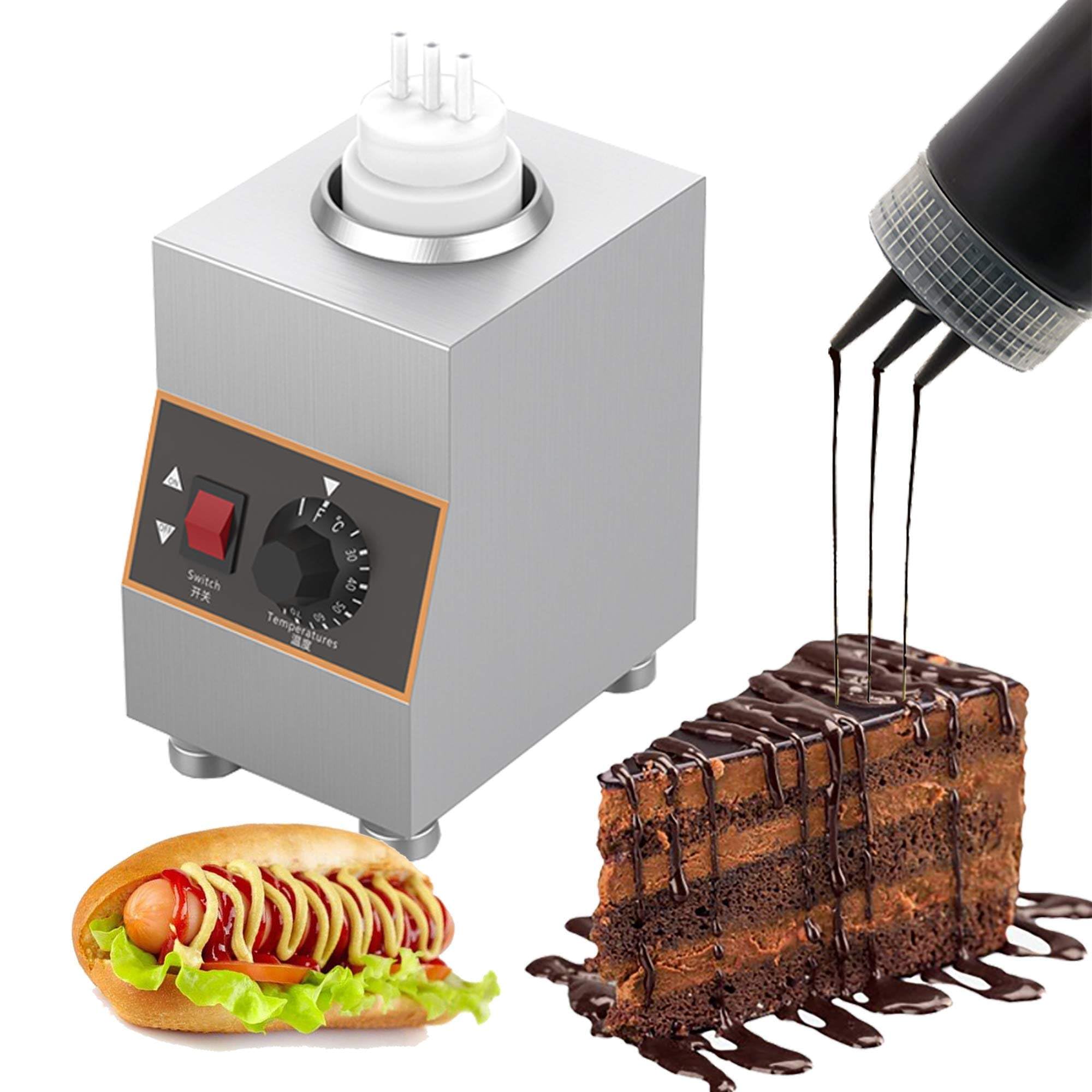ASerZenith Electric Cheese Sauce,Adjustable Hot Fudge Cheese Caramel Sauce Dispenser,Jam Heat Preservation Machine With 650Ml Bottle,1Grids