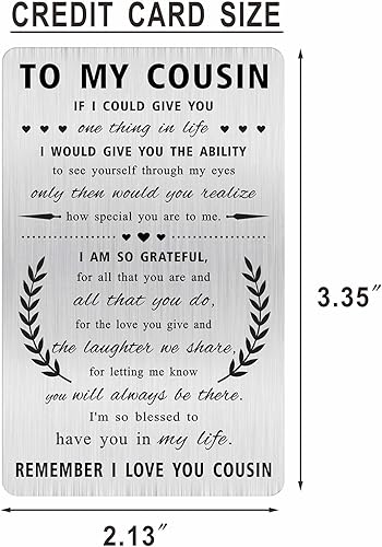 Miniatura 2 de Alotozo Regalos para primos agradecidos, tarjetas grabadas para mi primo, regalo de Navidad para primos