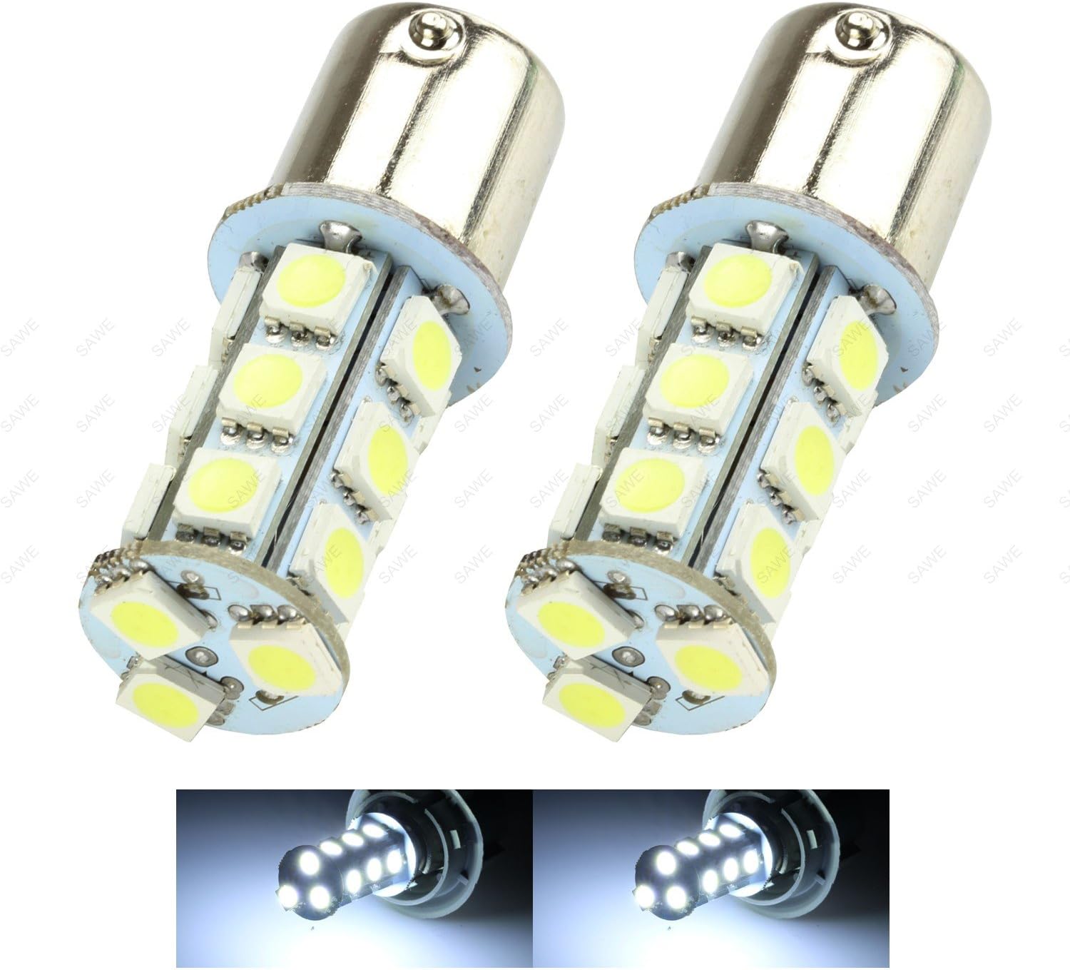 SAWE 1156 BA15S 18SMD 5050 RV Camper LED Light Bulbs