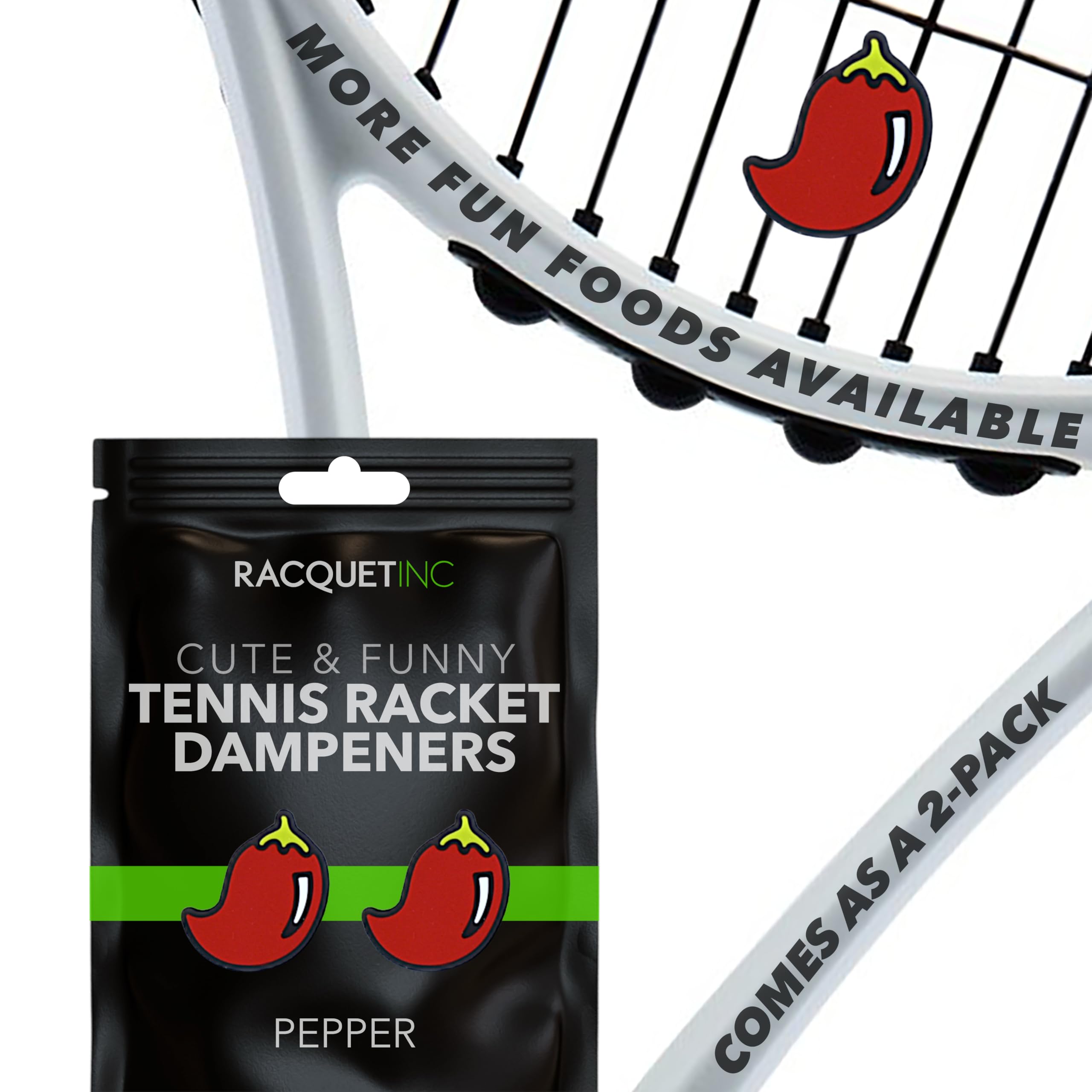 Tennis Racket Vibration Dampeners - Shock Absorbing, Reduces String Vibration for Better Control & Comfort - Universal Fit for All Racquets - 2 Pack