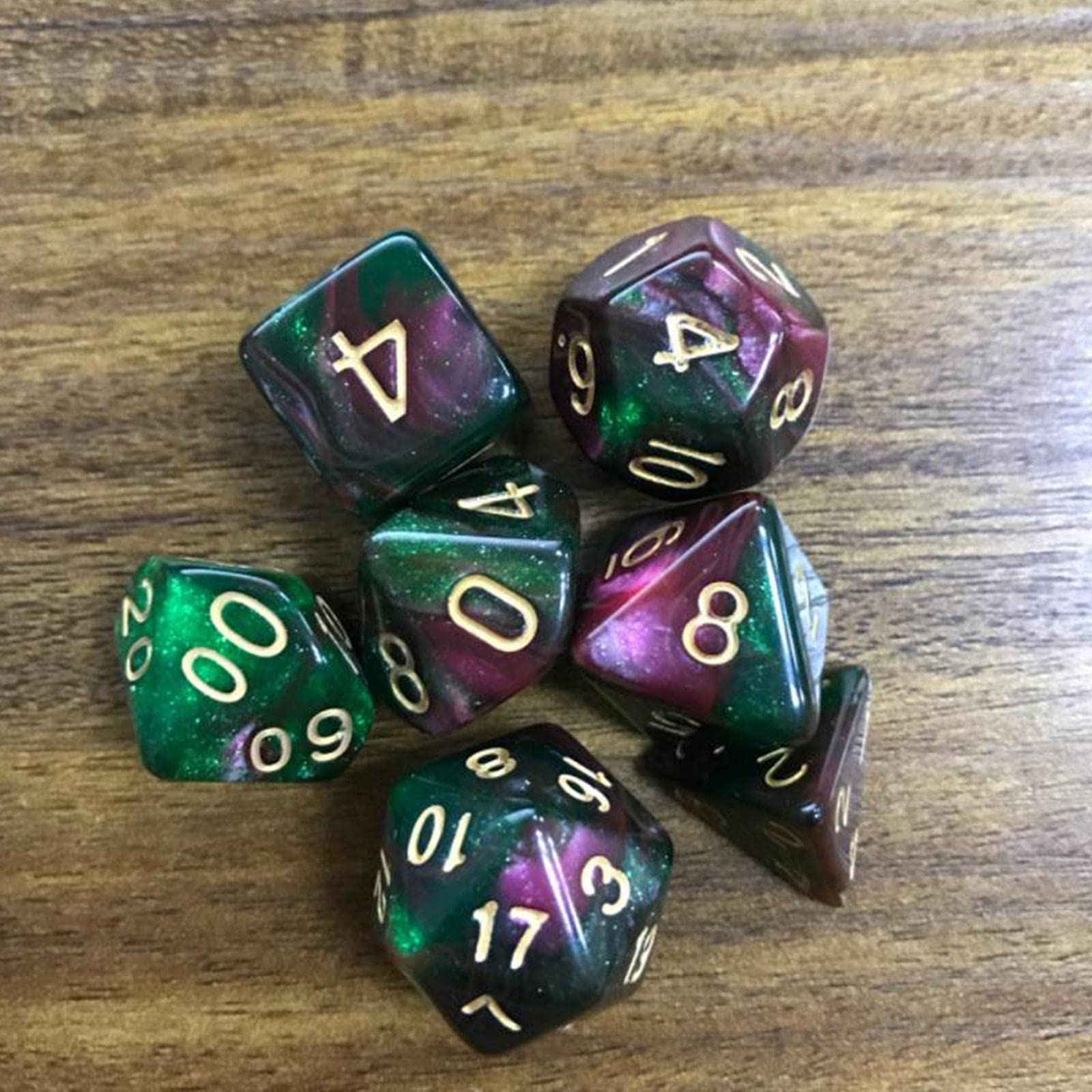 TISHITA Jeu de Dés Polyédriques 3x7x, Dés de Astrologique, Jeu de Société, Jeu de Dés pour Bar, 6 pièces