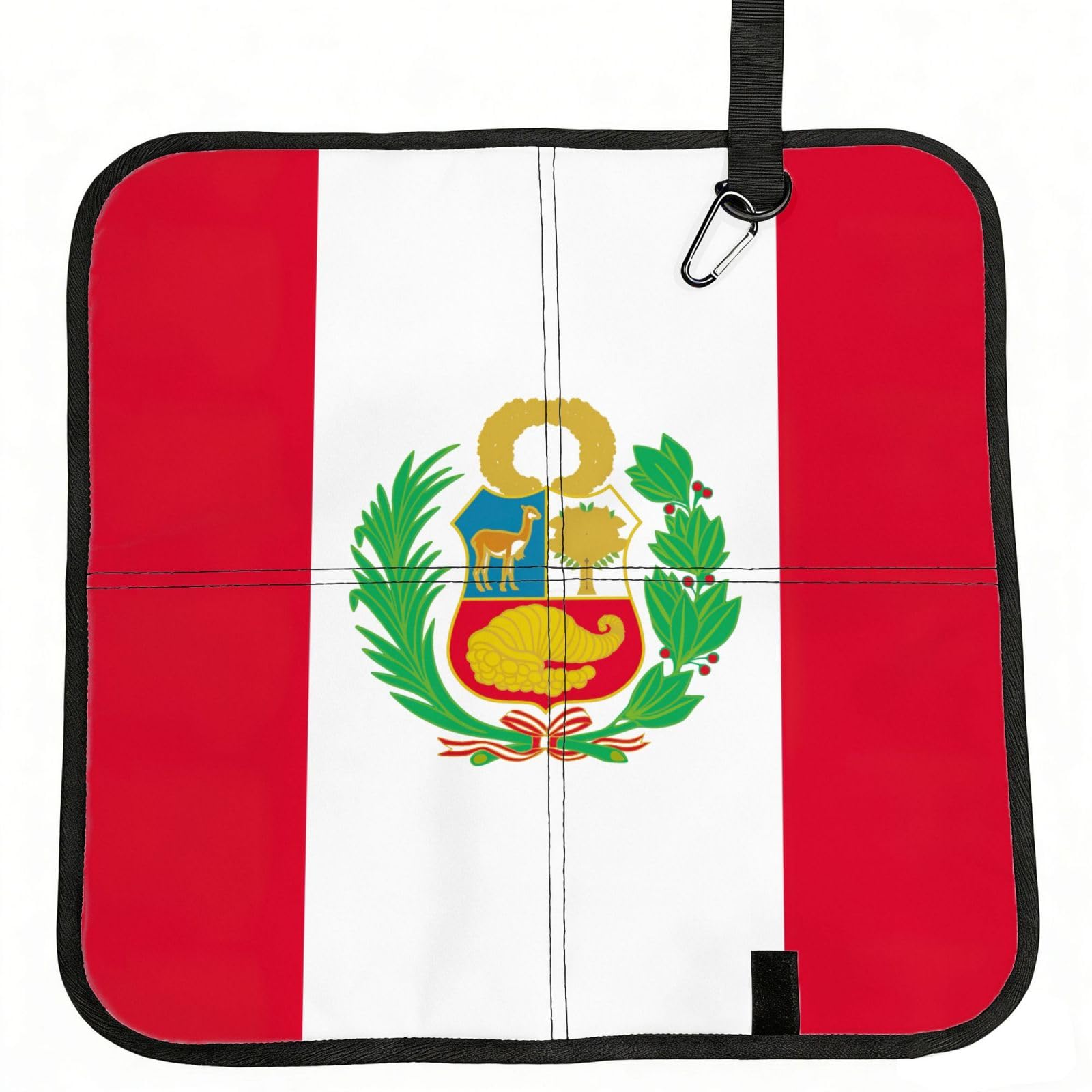 bghdfa Flag Of Peru Print Outdoor Sitting Mat Waterproof Oxford Cloth Seat Cushion Folding Foam Camping Seat For Picnic