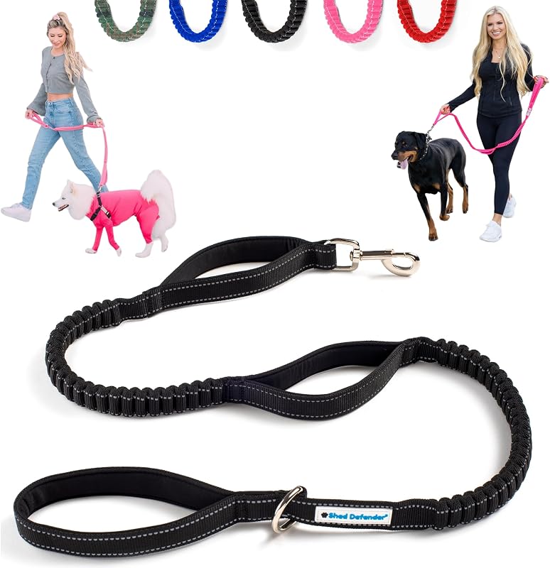 Bungee Dog Leash w/Three Padded Handles – Seen on Shark Tank - 4FT to 6FT Shock Absorbing Dog Leash Dogs – Heavy Duty Traffic Control Leash for Walking, Training, Running