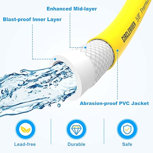 Miniatura 4 de Manguera de agua para autocaravana de 50 pies con bolsa de almacenamiento, manguera de agua potable prémium de 58 pulgadas para RV, camping, marina,