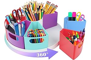 Rotating Art Supply Organizer Storage Caddy for Kids - The Ultimate Desk...