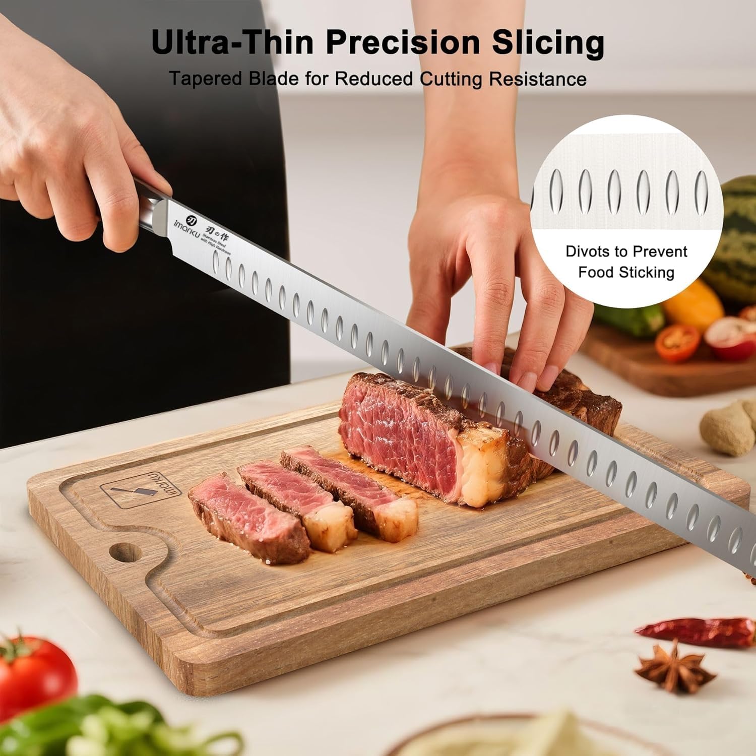 imarku Brisket Knife - 12 Inch, Japanese High Carbon Stainless Steel — Amazon image 6