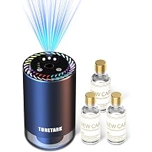 Smart Car Air Freshener with Star Light & 150ml Diffusers Oil Refills, Auto On/Off Aroma Diffuser, 3 Adjustable Mist Modes Rechargeable Aromatizante para Carro - Car DiffuserNew Car Smell*3