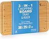 Bluefox 3 in 1 Bamboo Cutting Board: Practical Solution in the Kitchen with Chopping Board, Cutting Ruler and Tray Functions, Water Corrugated, Knife Friendly, Moisture Resistant Surface, 38x25 cm