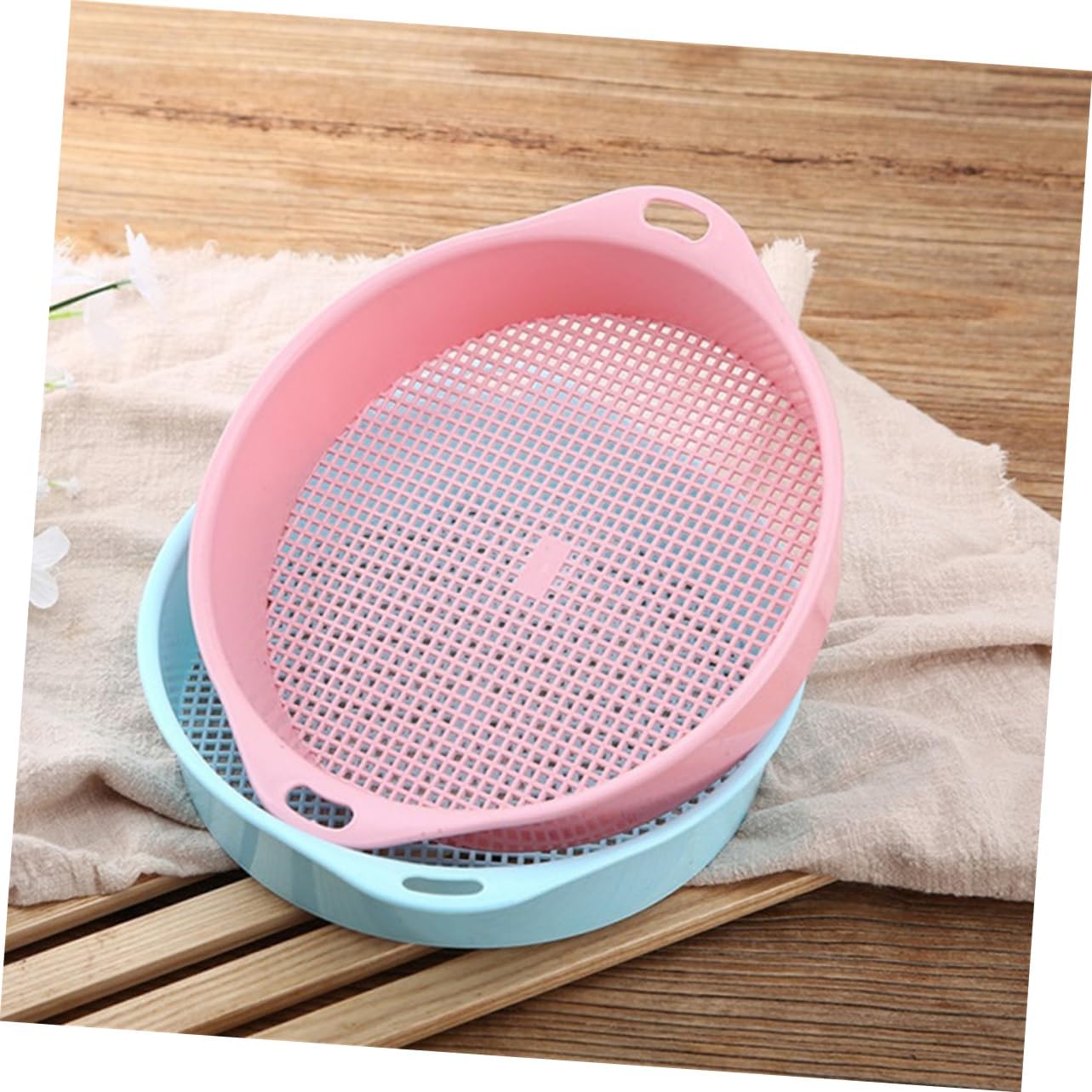 4pcs Plastic Garden Sieve Handle Lightweight Mesh Tool for Soil and for Gardens and Balconies and