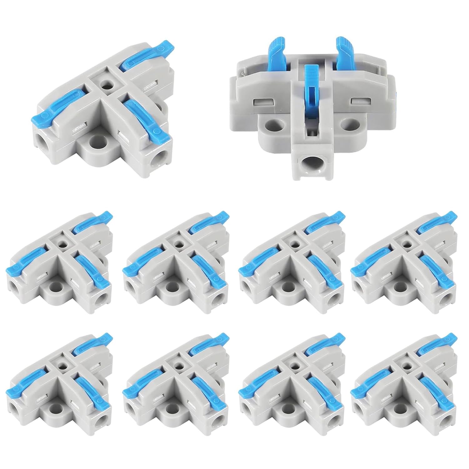 DIANN 10pcs Lever Wire Connectors 2 in 4 Out Circuit Inline Splices Electrical Wire Connector 28-12 AWG Quick Connect Splice Wire Connectors