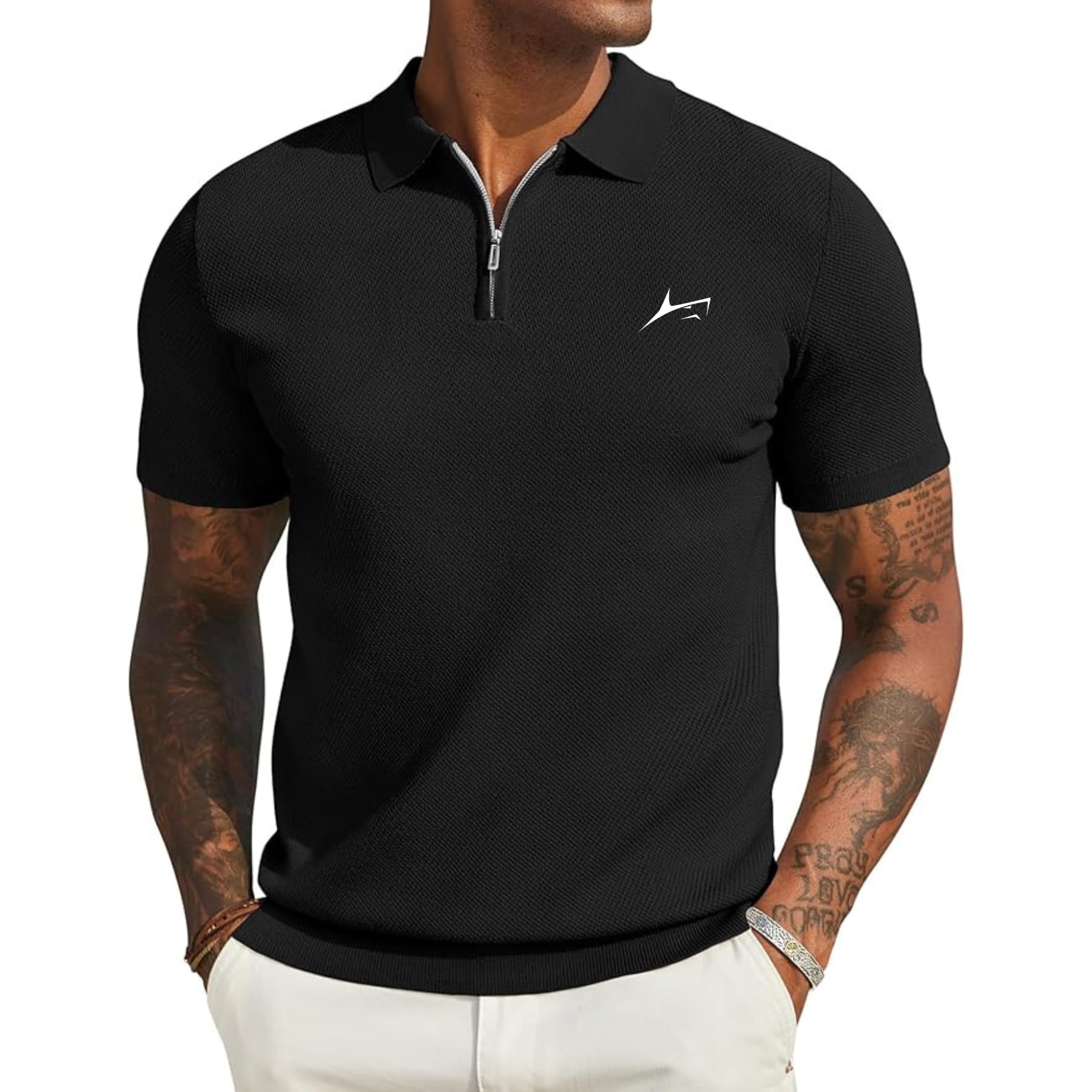 PROSHARX Men's Quarter Zip Polo Shirt | Casual Polo T-Shirt for