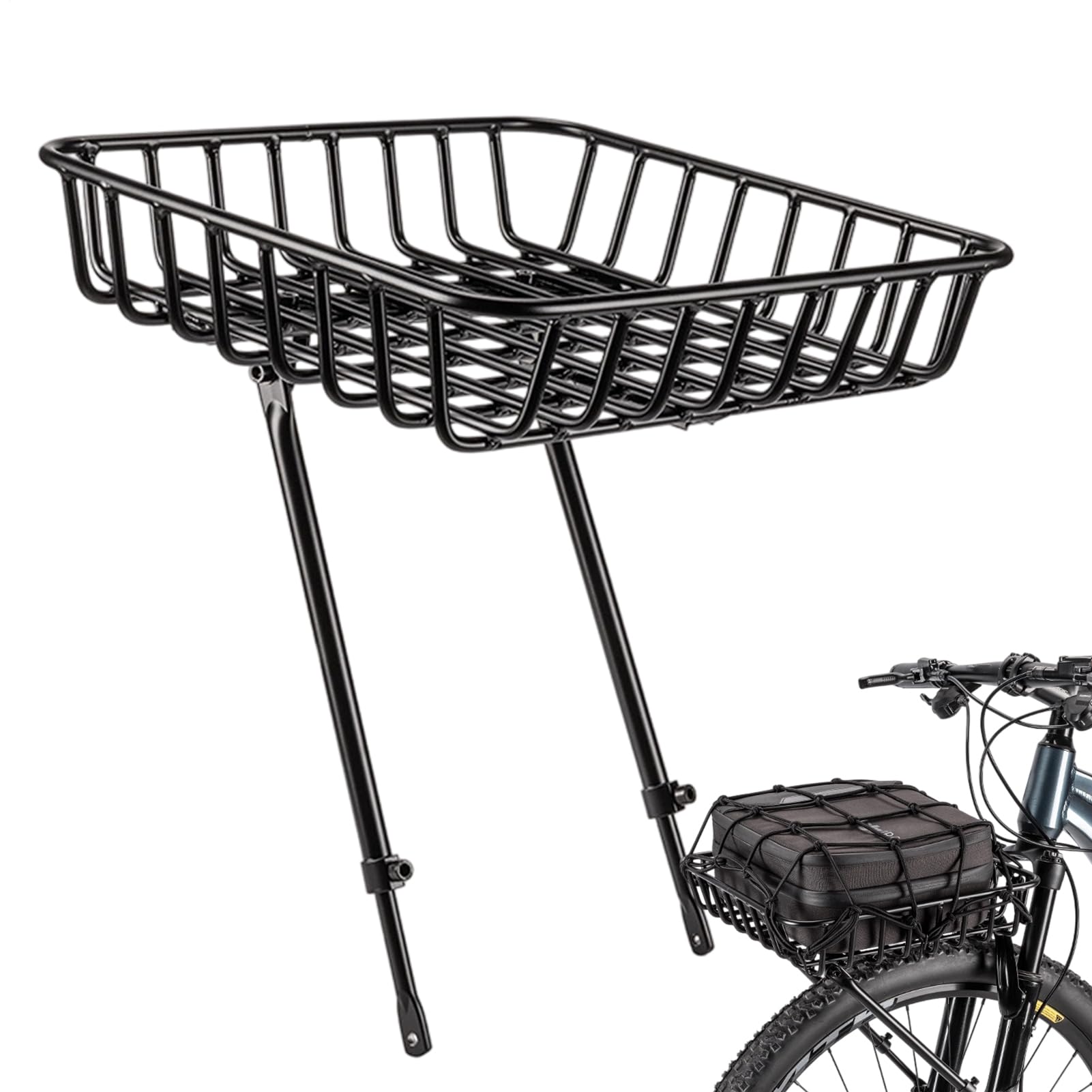 Kosz na bagażnik rowerowy, odporne na warunki atmosferyczne wytrzymałe przechowywanie, stabilny stojak do kosza rowerowego | do rowerów górskich, VAE, jazdy na rowerze szosowym, piesze wycieczki