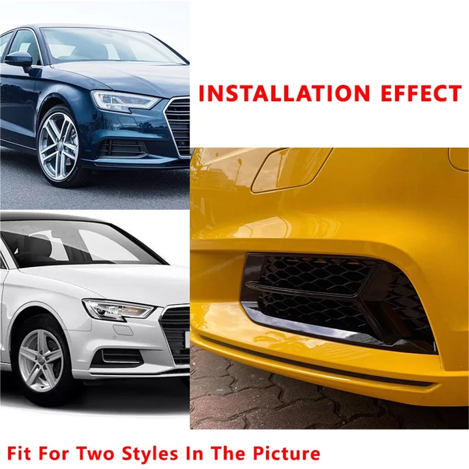HONEYCOMB compatibile con Audi A3 2017 2018 2019 2020 griglia di copertura fendinebbia paraurti anteriore auto griglia lampada stile racing accessori auto
