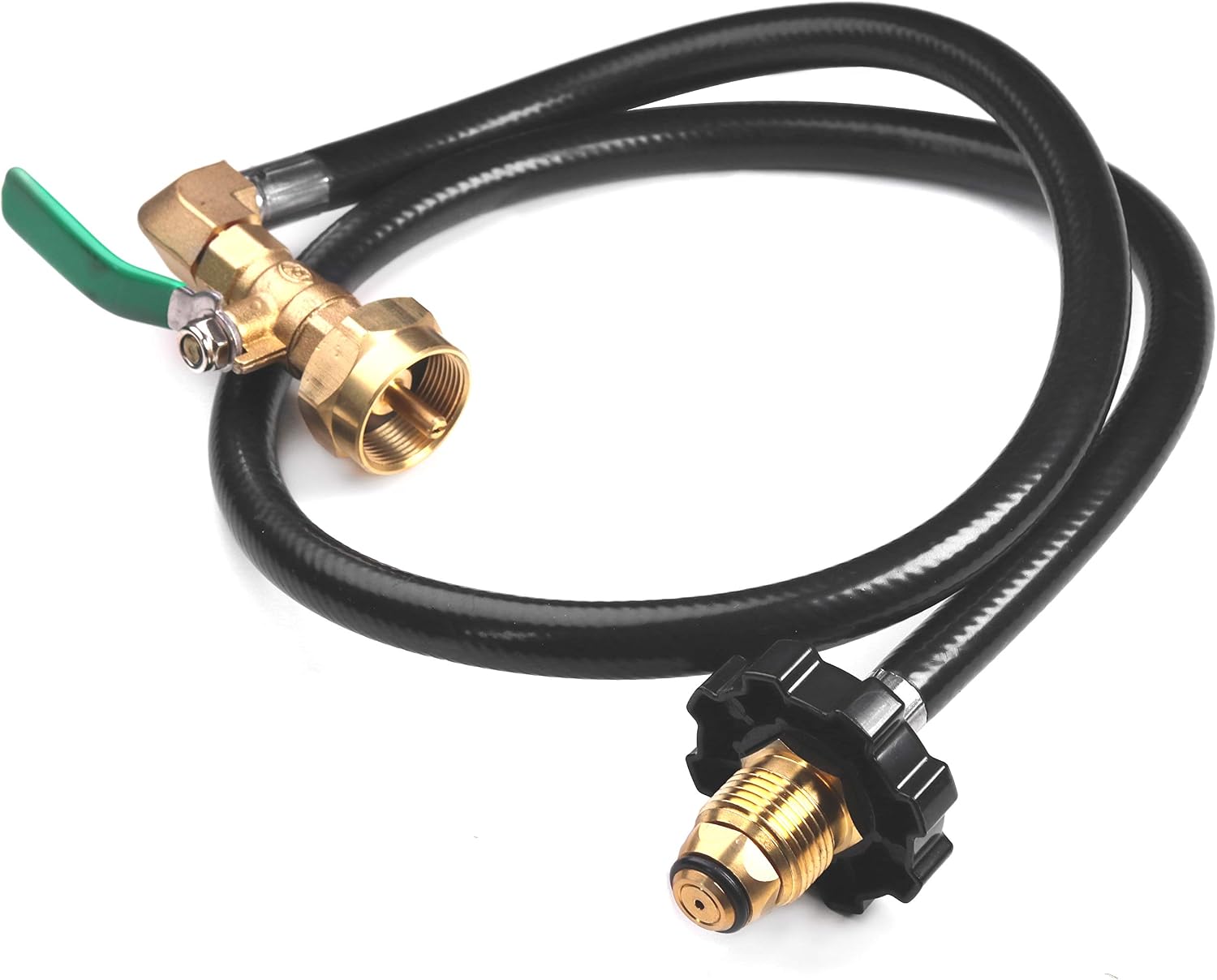 DOZYANT Universal 3 Feet Propane Refill Hose with ON-Off Control Valve Propane Refill Adapter for 1 lb Propane Tank Cylinder Bottle, POL Propane Tank Connector
