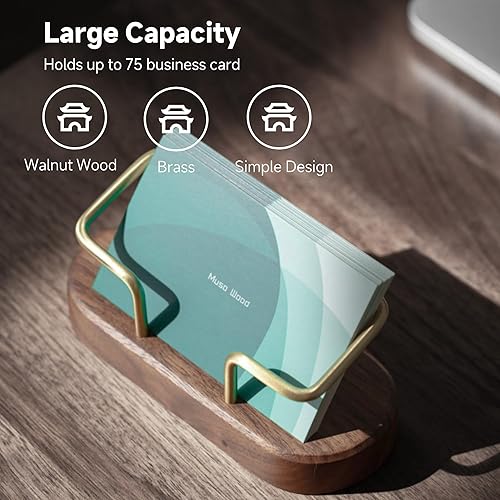 Miniatura 2 de muso wood Tarjetero para escritorio, pantalla creativa de madera para tarjetas de visita para escritorio, soporte de madera para tarjetas de visita