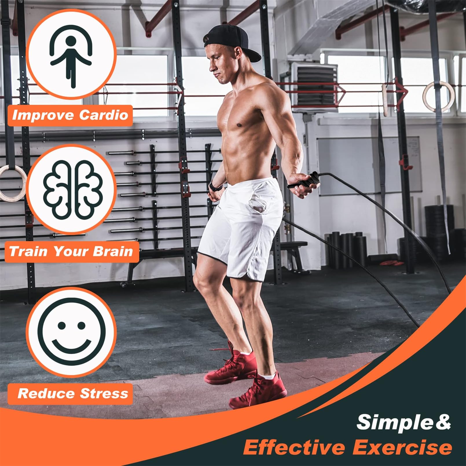 Flow Übungsseil für Fitness, Fluss, doppelt geflochtenes Trainingsseil mit 2 Stoffbeuteln, verstellbare Länge, Springseile für Training, Männer, Frauen, Zuhause, Fitnessstudio, Training, drinnen und