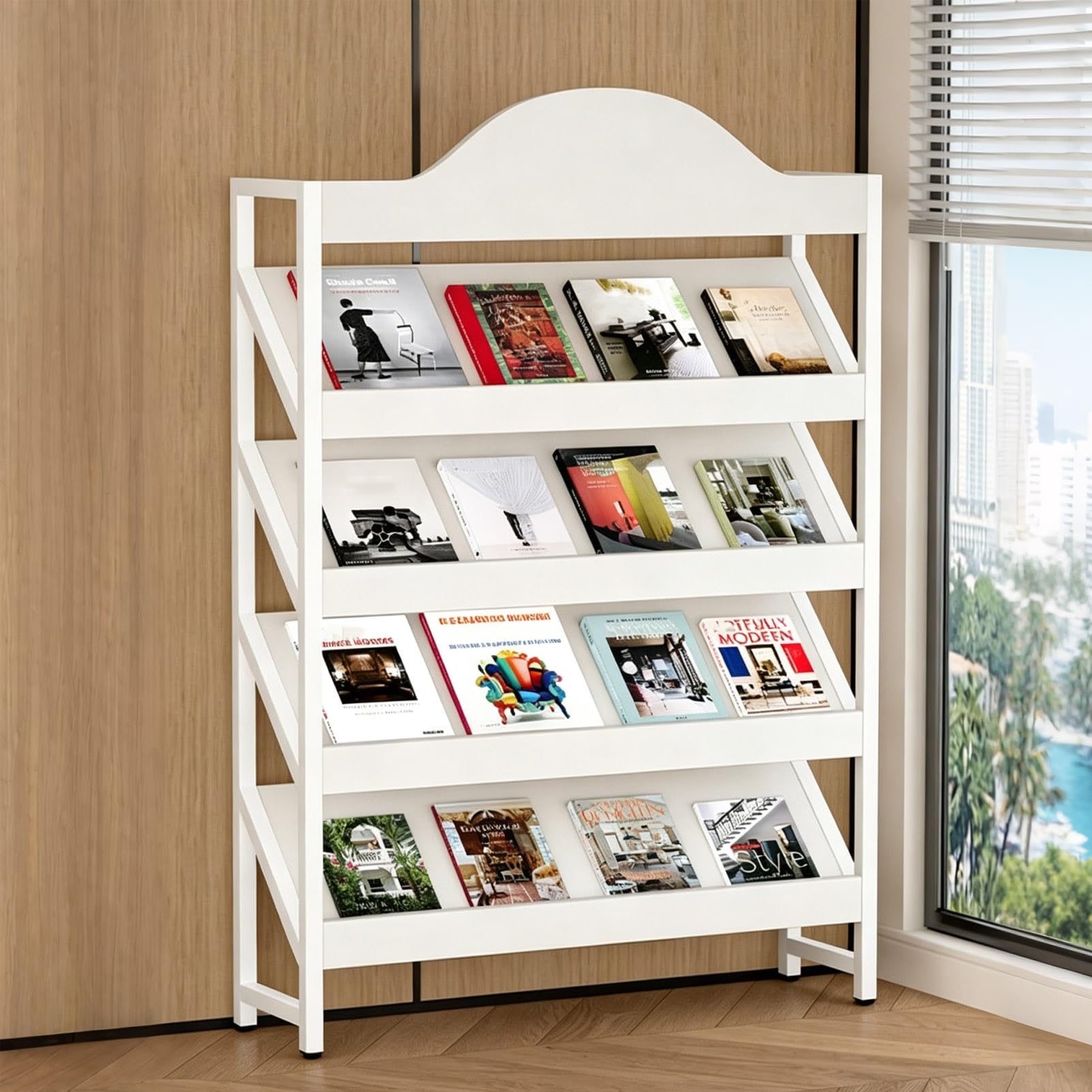 TRAGLO Floor Magazine Rack 4/5/6 Tier Brochure Display Stand Bookshelf