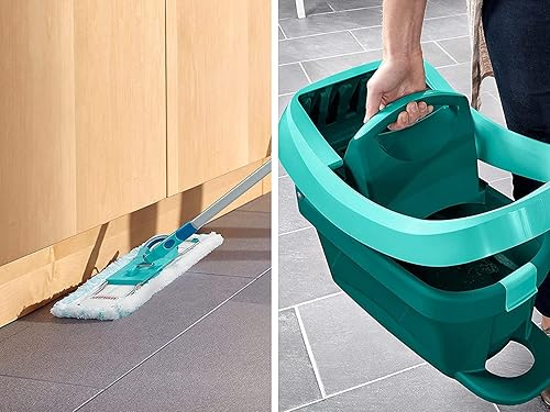 Miniatura 4 de Leifheit "Profi" - Juego de trapeador y cubo con rodillos, turquesa