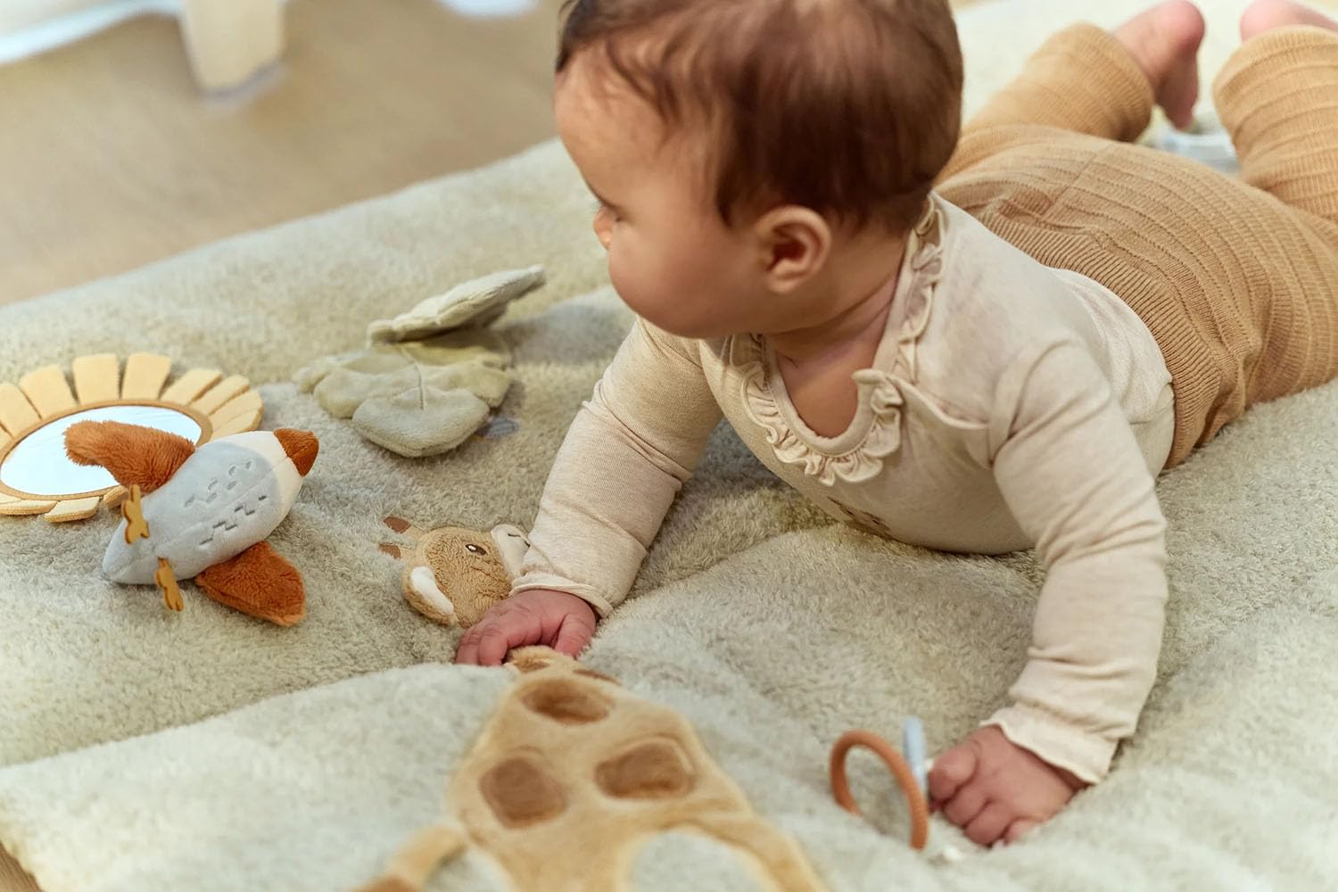 Little Dutch Activity Krabbeldecke Safari Friends Spieldecke (85x100 cm) für Babys ab der Geburt Matte Unisex grün