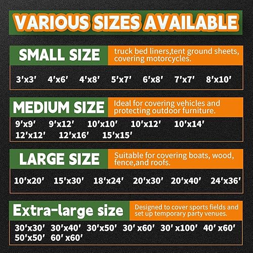 Miniatura 9 de Lonas - Lona resistente impermeable de 7 x 7 pies, 10 mil, multiusos, con ojales metálicos y bordes reforzados, lona plateadamarrón