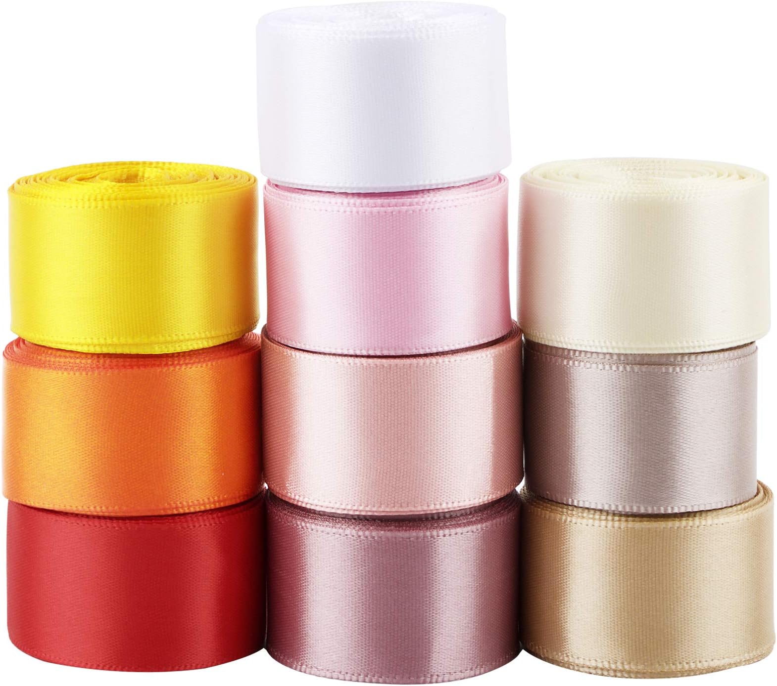 Opopark 182m X 3mm Satinband, 2 Pack Geschenkband, Stoff Schleifenband