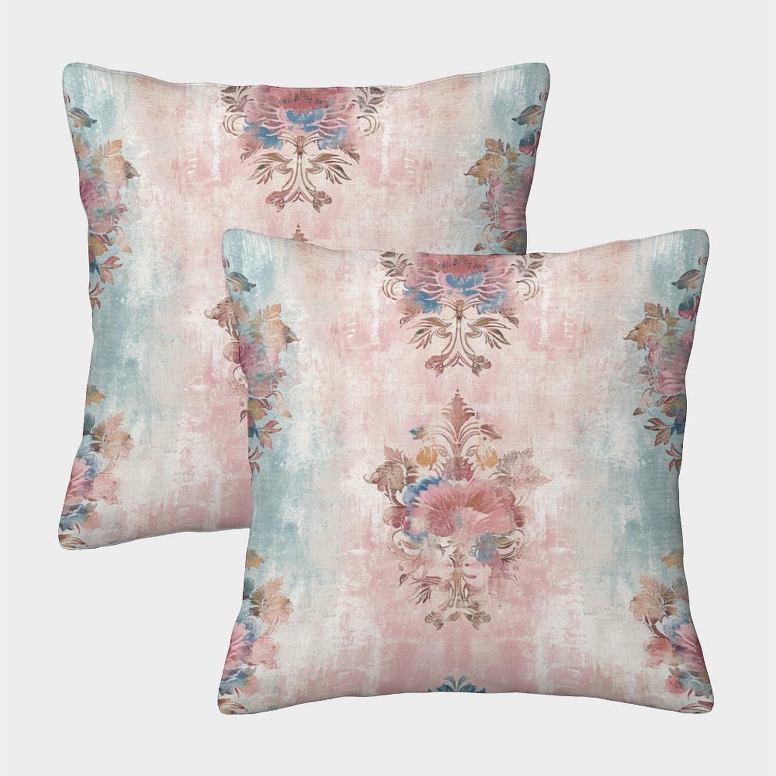 UENDOKRNN Flower Pillowcases Set of 2 Soft with Invisible Zipper Pink Flowers Cushion Covers,Pillow Covers Decorations of Life for Sofa, Outdoor Garden, Bed, Couch,Car 45x45cm