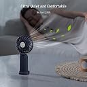 GOCKERA Portable Fan, 4200mAh Battery Operated Fan, 5 Speeds&Digital Display, Makeup Fans for Women with Base, 180°Foldable 3in1 Handheld/Neck/Desk Fan for Outdoor Indoor,Ultra Quiet (Blue) gallery image