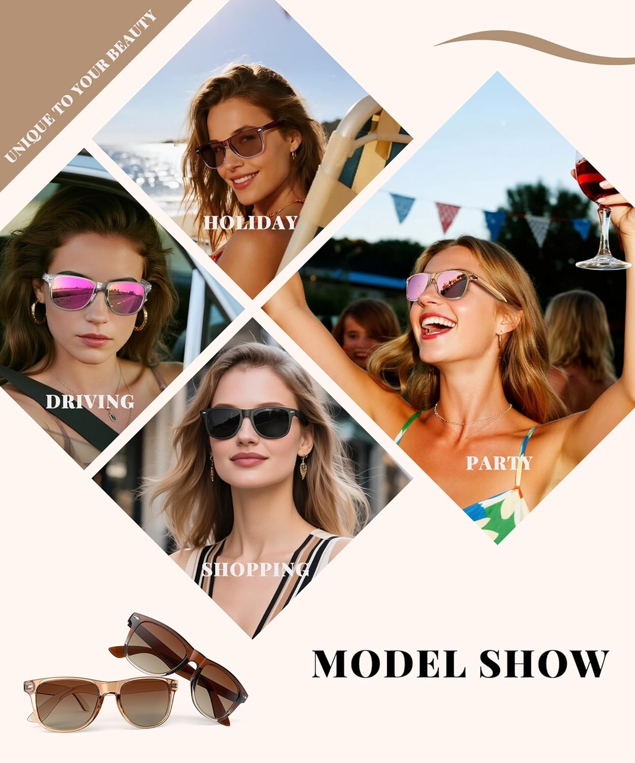 Sunglasses-women Polarized Sunglasses-womens: Trendy Sun Glasses polarized UV400 Protection Fashion Sunglasses