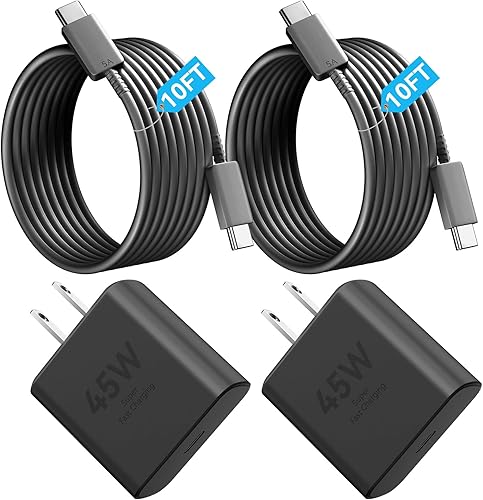 Miniatura 15 de Cargador de teléfono 17 de carga rápida, 45 W súper rápido USB C cargadores bloque con cable tipo C de 10 pies para teléfono 17/17 Pro/17 Pro