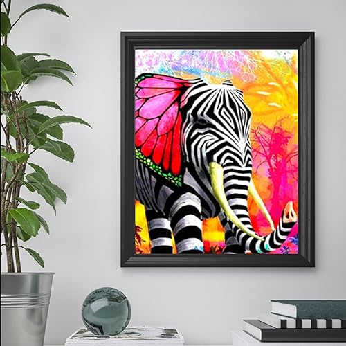 Miniatura 5 de uohqhi Kits de pintura de diamante de elefante, kits de arte de diamantes de elefante, kits de pintura de diamante 5D para adultos, para regalo,