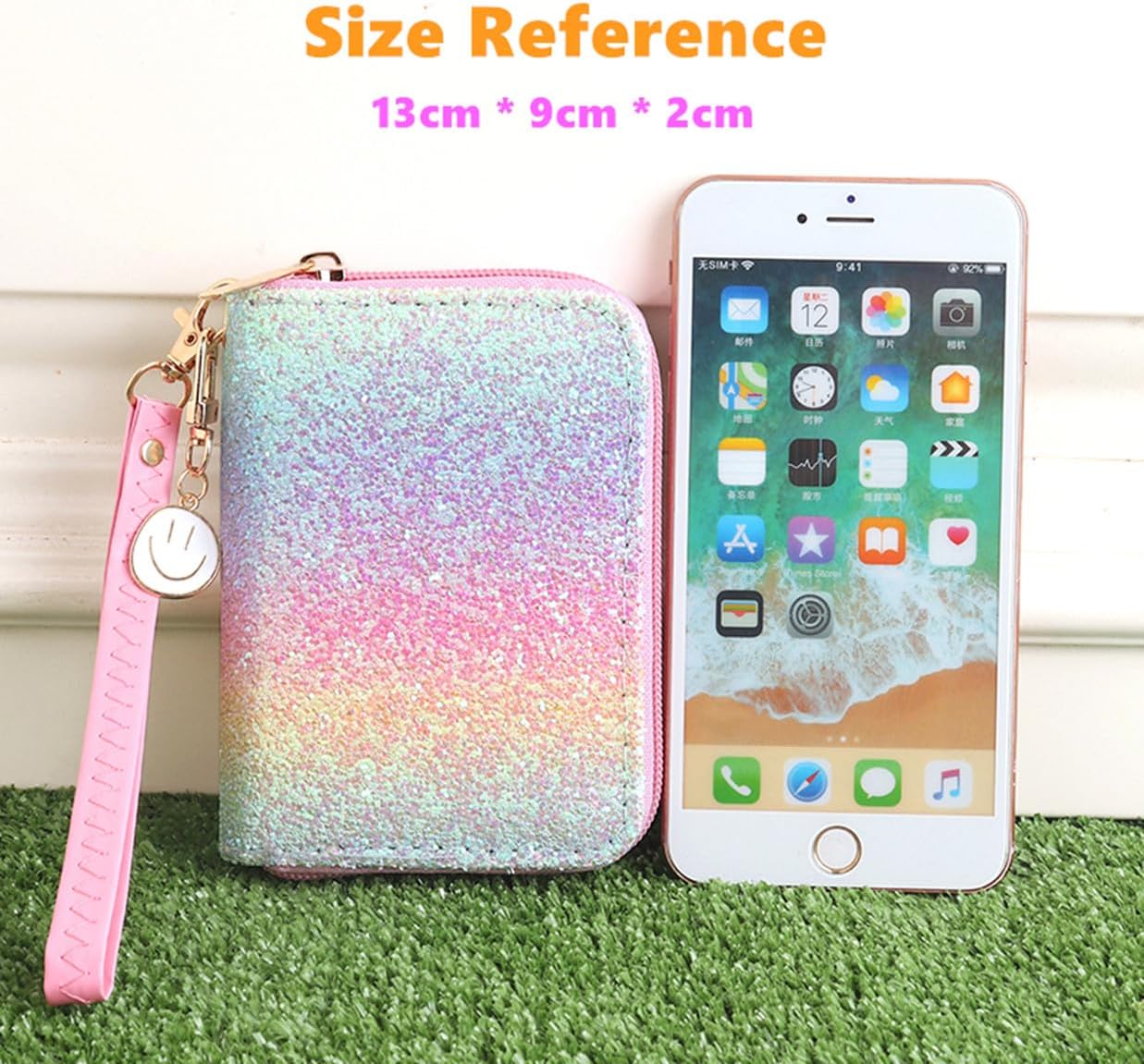 AACKS Smile Coin Purse Happy Face Purse Girls Small Wallet Happy Kids Wallet with Charm Mini Coin Pouches with Strap Preppy Wallet Aesthetic Wallet Y2K for Women