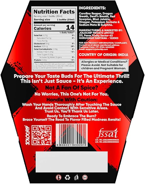 JOLOCHIP Extreme Spice Challenge Combo Pack - Last Chip Challenge 5g + Hottest Chocolate 10g + World's Hottest Sauce 20ml
